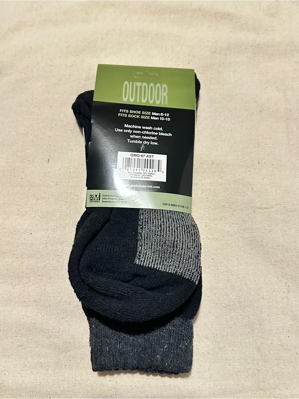 Gold Medal | Socks | Outdoor Men's Black & Gray Crew Socks